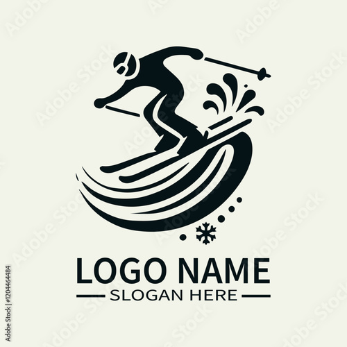 Freestyle Skater Logo Design, Aerial Skiing Logo, Extreme Sports Logo