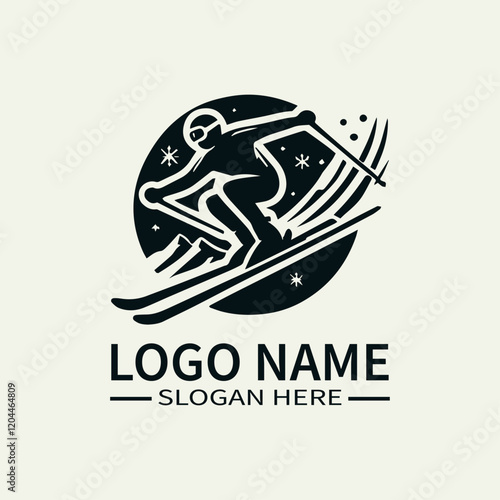 Freestyle Skater Logo Design, Aerial Skiing Logo, Extreme Sports Logo