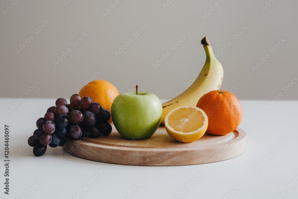 Vibrant Fruit Still Life: A Delightful Arrangement of Fresh Produce on Wooden Board Vibrant Fruit Still Life: A Delightful Arrangement of Fresh Produce on Wooden Board