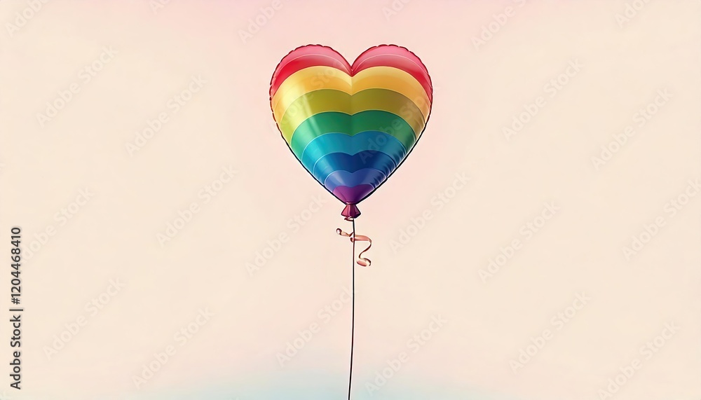 Obraz premium Heart Inside a Rainbow Balloon
