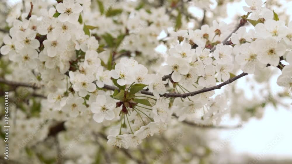 Delicate white cherry blossoms swaying gently on tree branches, creating serene springtime landscape with soft, elegant natural beauty and peaceful floral movement. Gardening, village, relax
Delicate white cherry blossoms swaying gently on tree branches, creating serene springtime landscape with soft, elegant natural beauty and peaceful floral movement. Gardening, village, relax