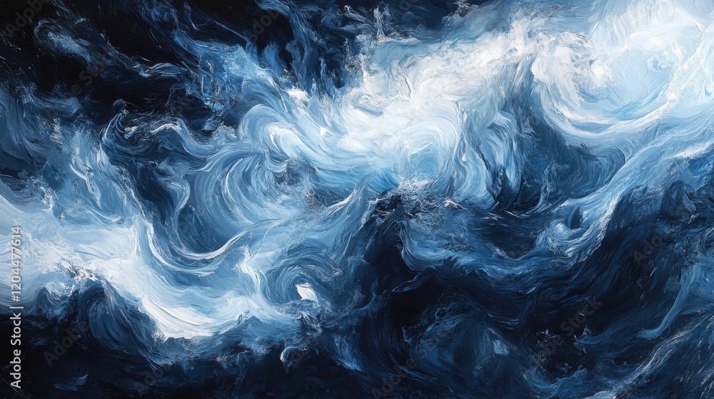 Obraz premium Aerial view of turbulent ocean waves