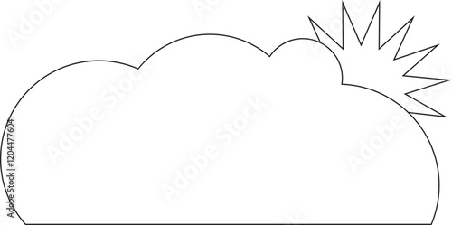 Cloud Abstract white isolated Vector illustration