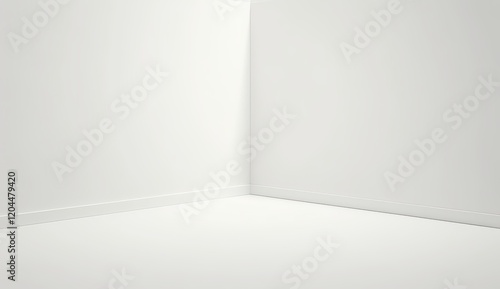 Wallpaper Mural Minimalist Corner of an Empty Room with White Walls and Floor on a White Background Torontodigital.ca