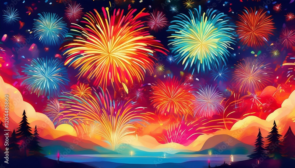 fireworks illustration background celebration fireworks illustration background celebration