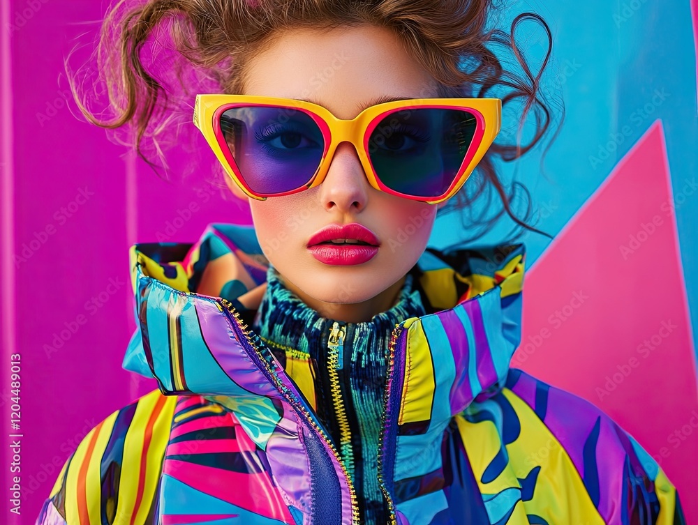 custom made wallpaper toronto digitalBold fashion with colorful sunglasses against a vibrant backdrop on a sunny day
