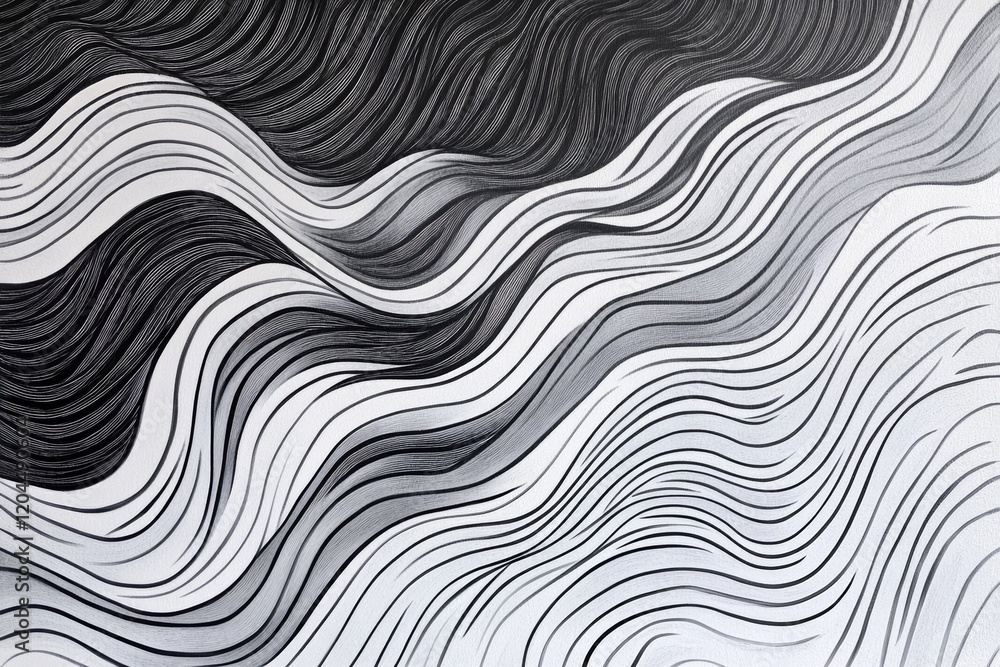 Minimalist wavy lines in monochromatic tones for modern design Minimalist wavy lines in monochromatic tones for modern design