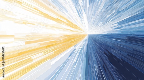 Abstract Blue and Yellow Burst Speed Lines Background