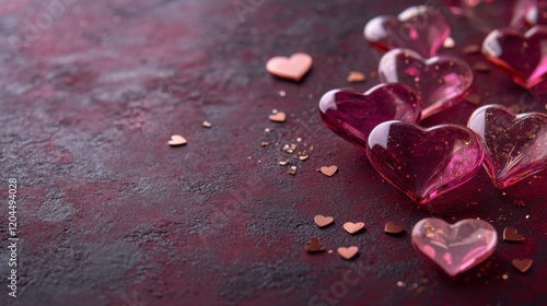 Romantic, elegant hearts on a textured neutral backdrop, soft highlights and blank copy space—perfect social media banner or greeting card template for weddings, Valentine’s Day and love promotions.