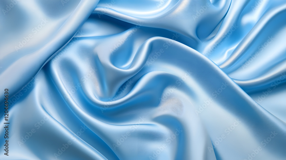 Satin fabric in soft blue hues with a natural flow and sheen. Satin fabric in soft blue hues with a natural flow and sheen.