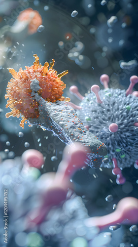 Comparative Analysis Diagram: MHC Class I and II Interaction with T Cells photo