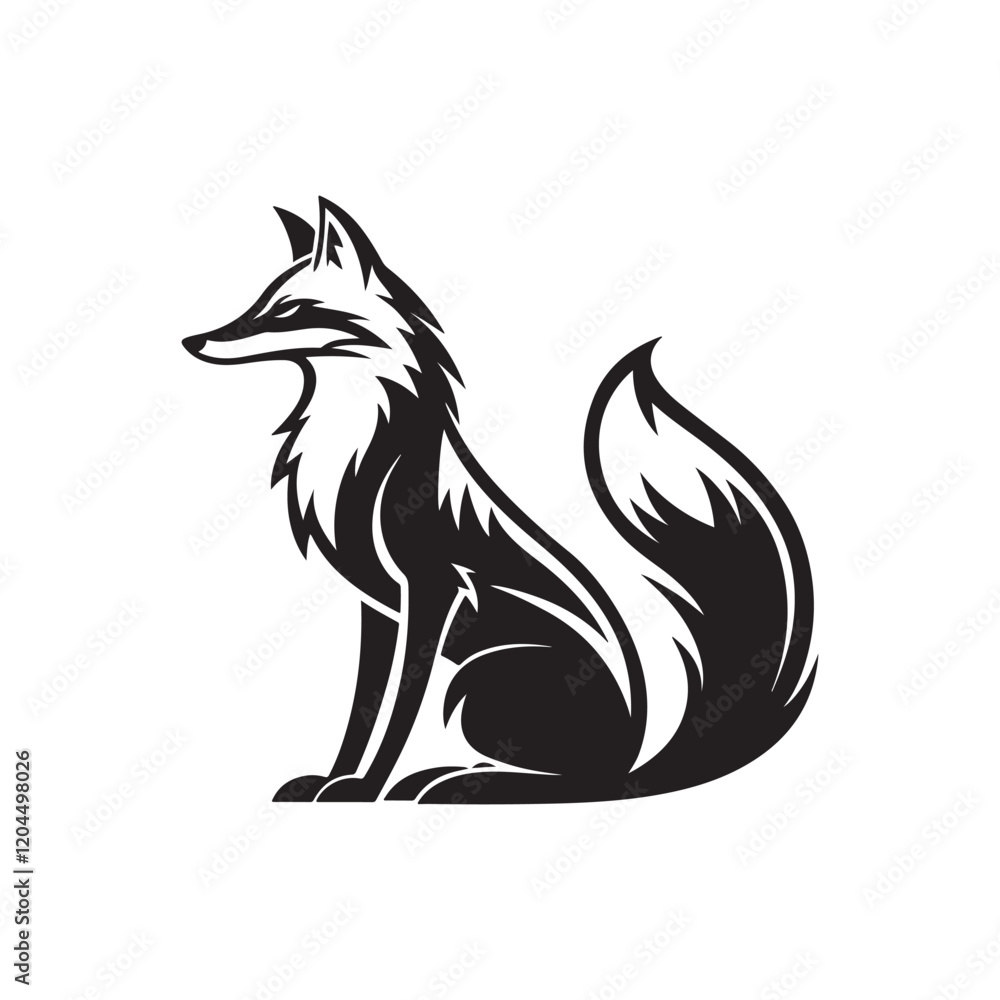 Obraz premium fox,Adventure fox silhouette vector line art logo design