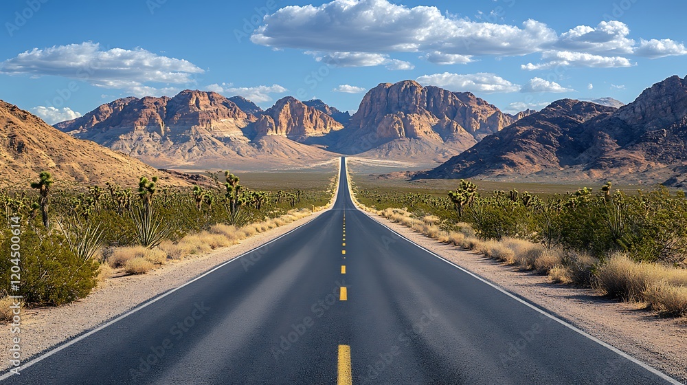 A deserted asphalt road adventure through the desert. A deserted asphalt road adventure through the desert.