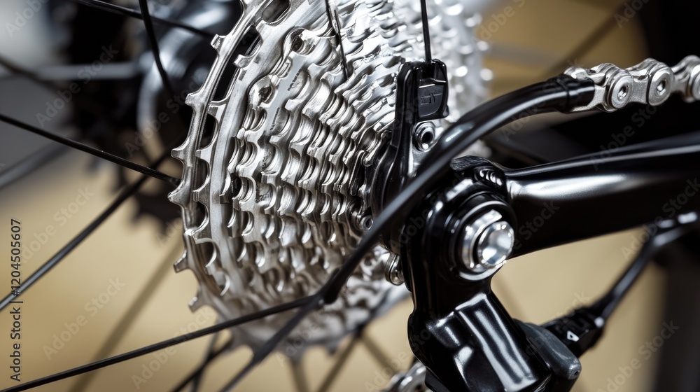Fototapeta premium A close-up shot of a bicycle chain, highlighting its texture and structure