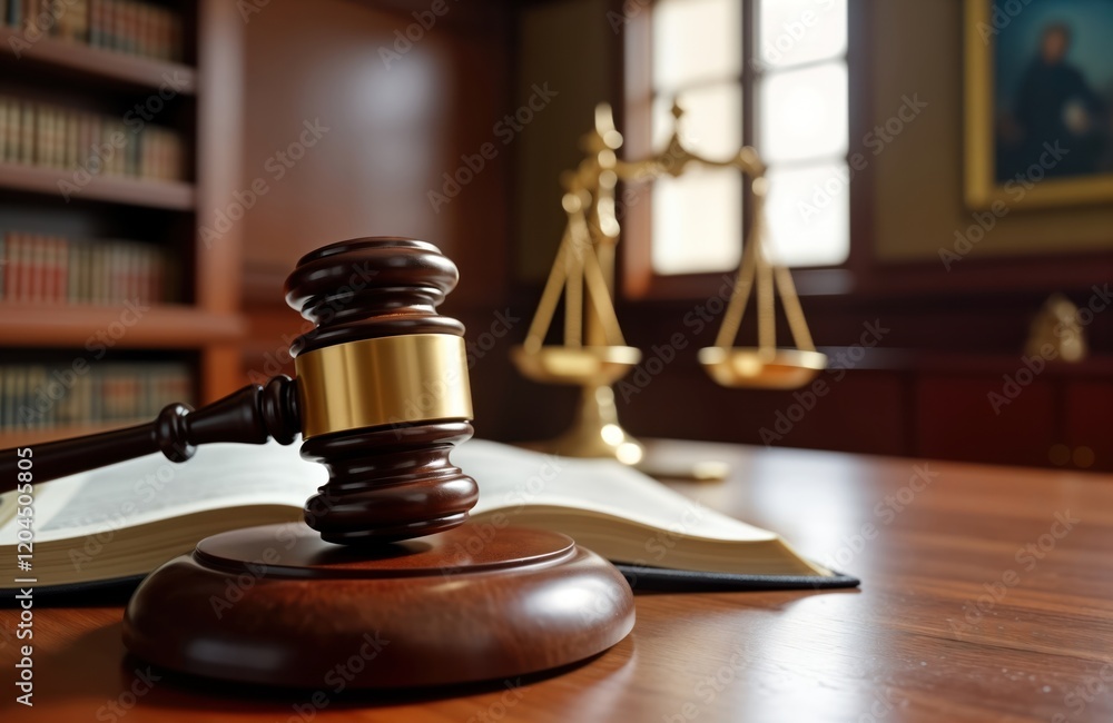 custom made wallpaper toronto digitalWooden judges gavel rests on table. Law book open next to. Scales of justice blurred in background. Courtroom setting. Legal concept. Illustration of justice system. Symbol of law, order. Focus on