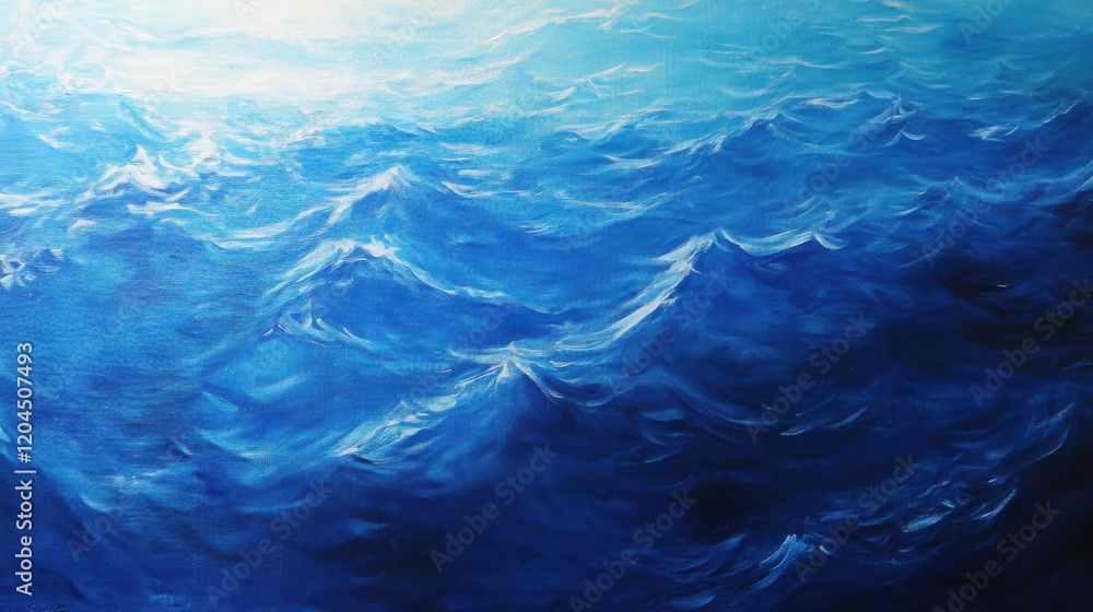 Tranquil deep blue ocean with gentle waves Tranquil deep blue ocean with gentle waves