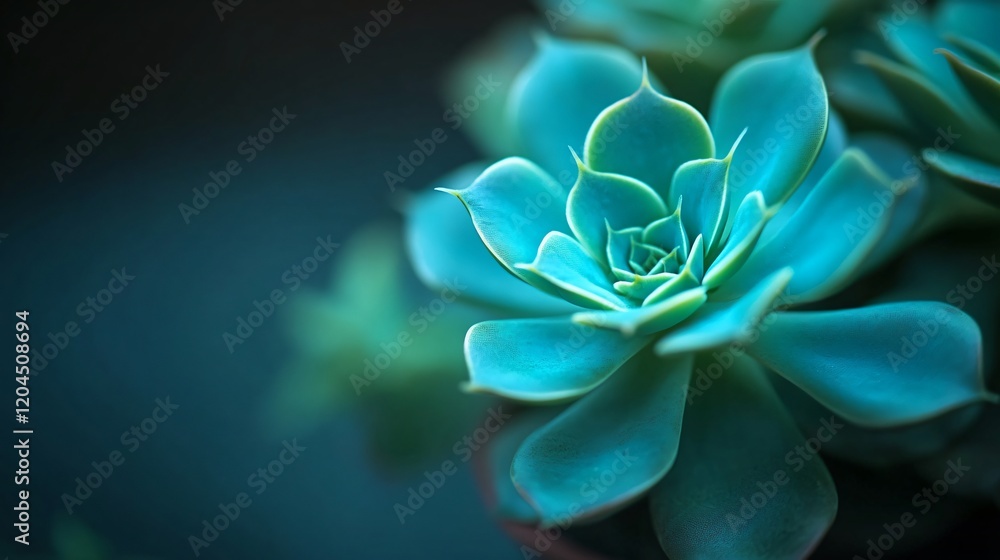 Obraz premium Stunning Teal Succulent Closeup Photography