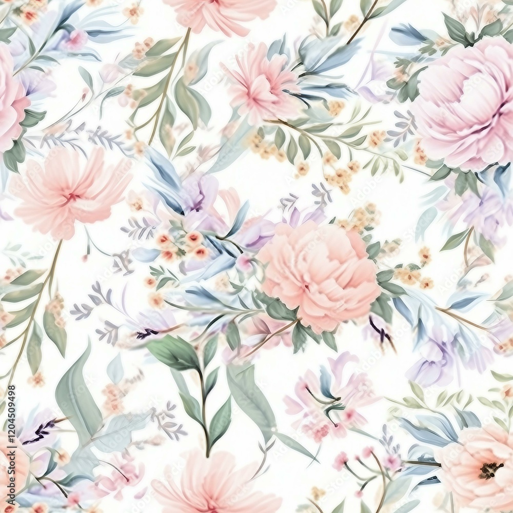 Fototapeta premium Chinoiserie Seamless Pattern Digital Paper – Elegant Oriental Design