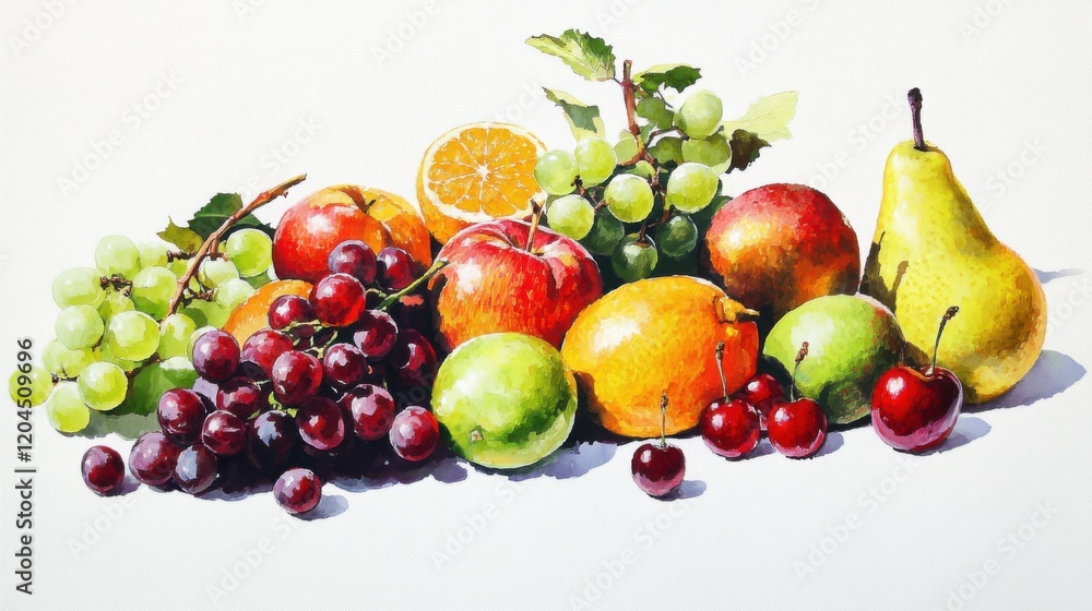 Vibrant assortment of fresh fruits display Vibrant assortment of fresh fruits display