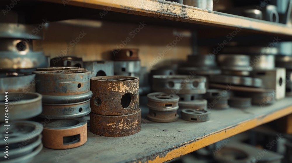 Rusted, circular metal parts are stacked neatly, showcasing an industrial aesthetic with textures that evoke mechanical history and craftsmanship. Rusted, circular metal parts are stacked neatly, showcasing an industrial aesthetic with textures that evoke mechanical history and craftsmanship.