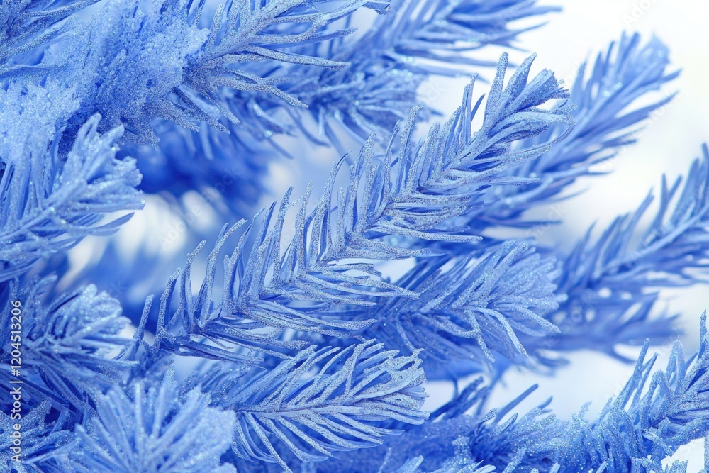 Close-up shot of a frosty tree branch with icy crystals Close-up shot of a frosty tree branch with icy crystals