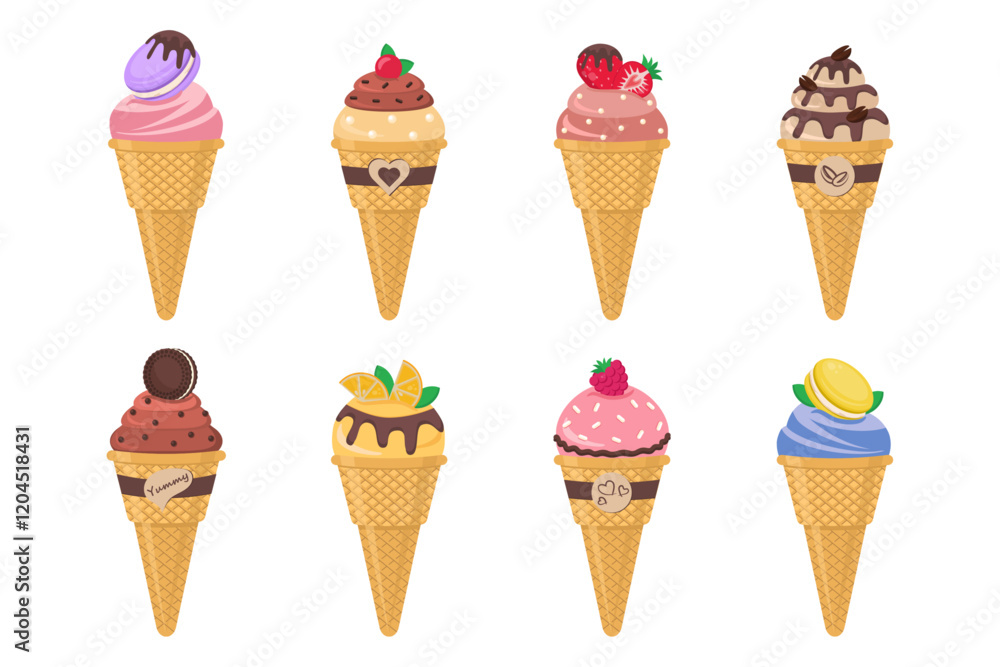 Delicious ice cream. Dessert vector illustration design Delicious ice cream. Dessert vector illustration design