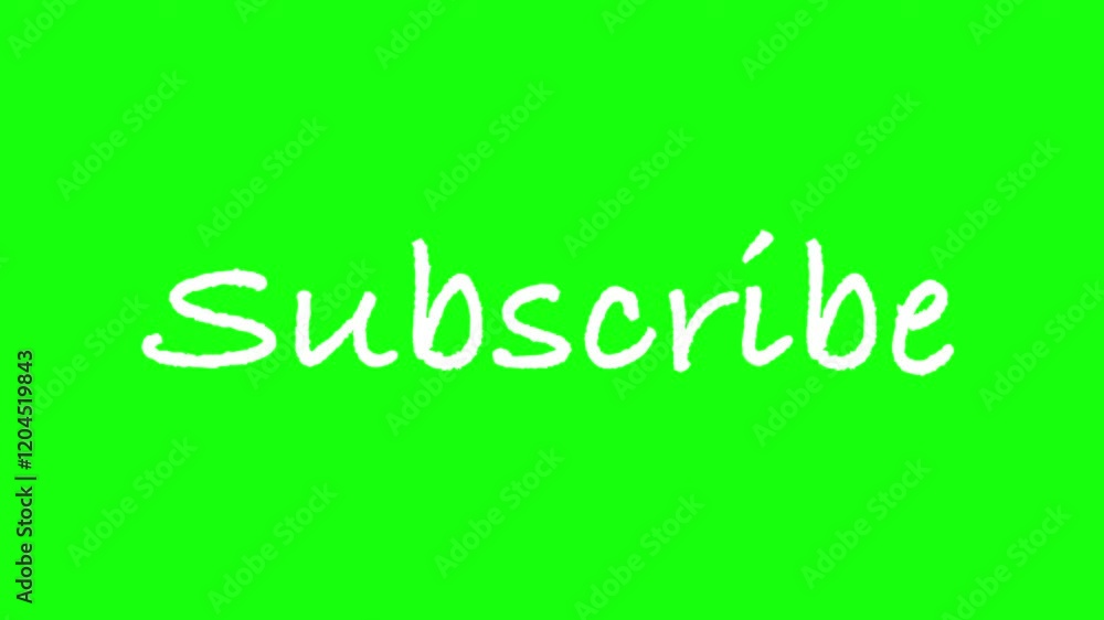 Animated Subscribe Written Script Text on a Green Screen Background Animated Subscribe Written Script Text on a Green Screen Background