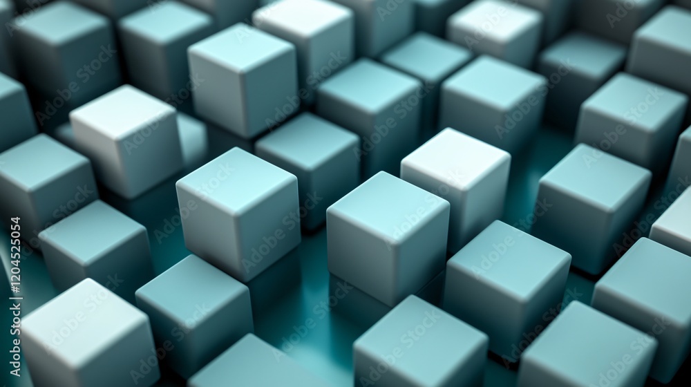 Abstract 3D Cubes Background Teal and Gray Geometric Pattern Abstract 3D Cubes Background Teal and Gray Geometric Pattern