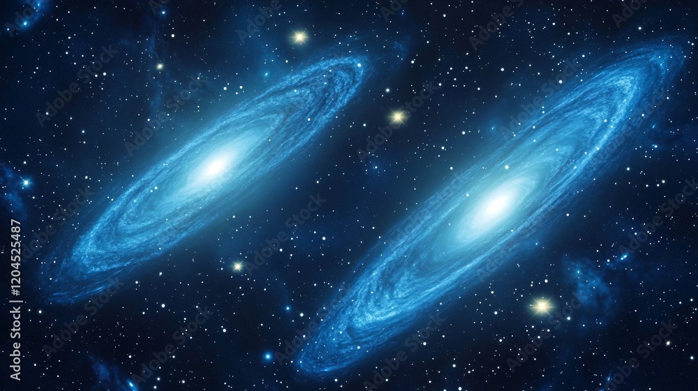 Stunning Spiral Galaxies in Deep Space Nebula Stunning Spiral Galaxies in Deep Space Nebula