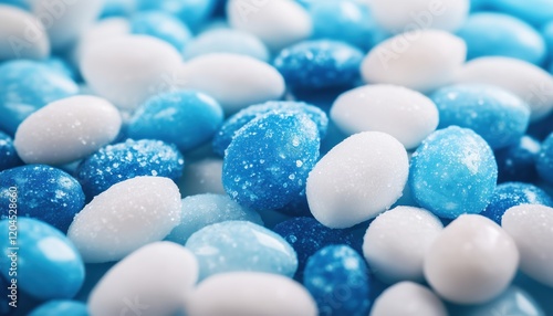 White And Blue Sugared Almonds - A Delightful Combination Of Colors And Flavors That Are Sure To Please Any Sweet Tooth. Perfect For Any Occasion. photo