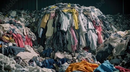 A pile of clothing sitting on top of a pile of waste, suggesting clutter and disorganization photo