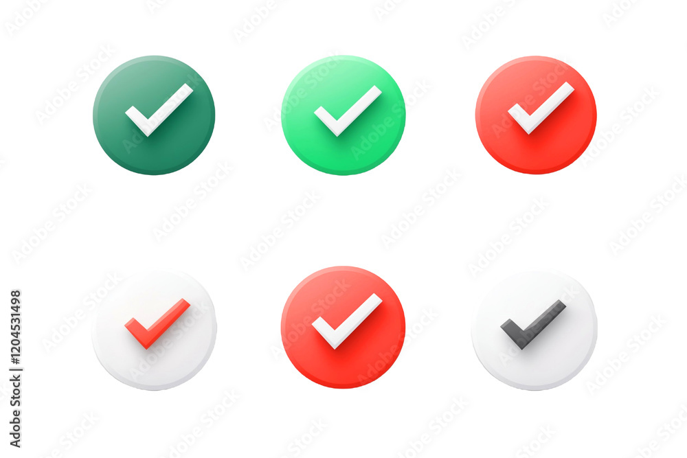 3D Check Set with Transparent Background 3D Check Set with Transparent Background