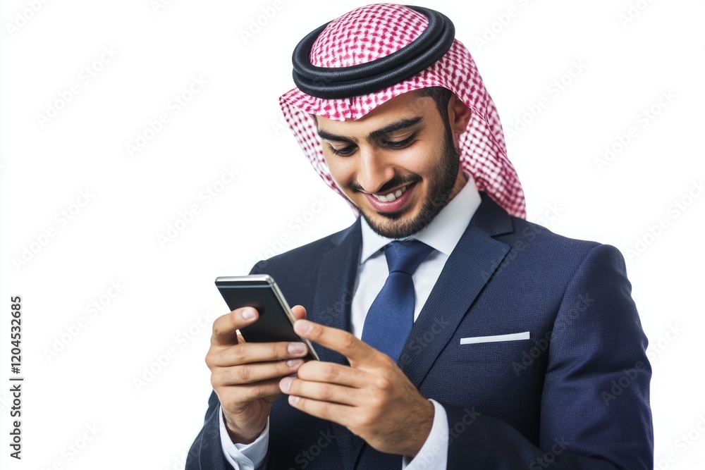 A businessman looks down at his phone with concern, potentially checking work emails or messages A businessman looks down at his phone with concern, potentially checking work emails or messages