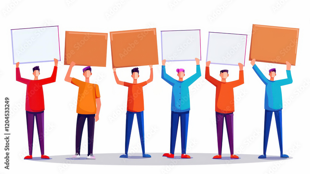 A vibrant group of young activists stands united, voicing their concerns about the ongoing financial crisis on the streets. A vibrant group of young activists stands united, voicing their concerns about the ongoing financial crisis on the streets.