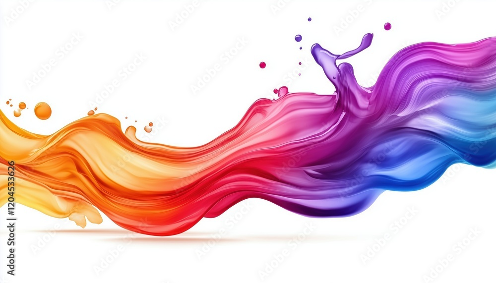 Fluid Shapes With Full Gradient In Liquid Elements Of Chameleon Palette. Abstract Bright Multi-Colored Paint Splash Fluid. Fluid Shapes With Full Gradient In Liquid Elements Of Chameleon Palette. Abstract Bright Multi-Colored Paint Splash Fluid.