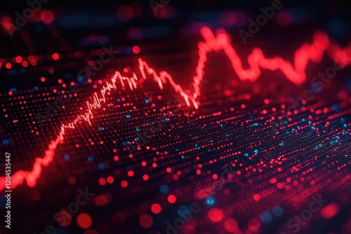 Wallpaper Mural A close-up shot of a graph featuring red and blue lines, great for illustrating data trends Torontodigital.ca