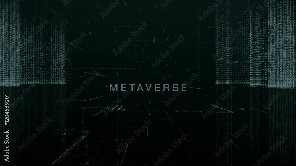 Abstract digital Matrix Metaverse cyber city background Abstract digital Matrix Metaverse cyber city background