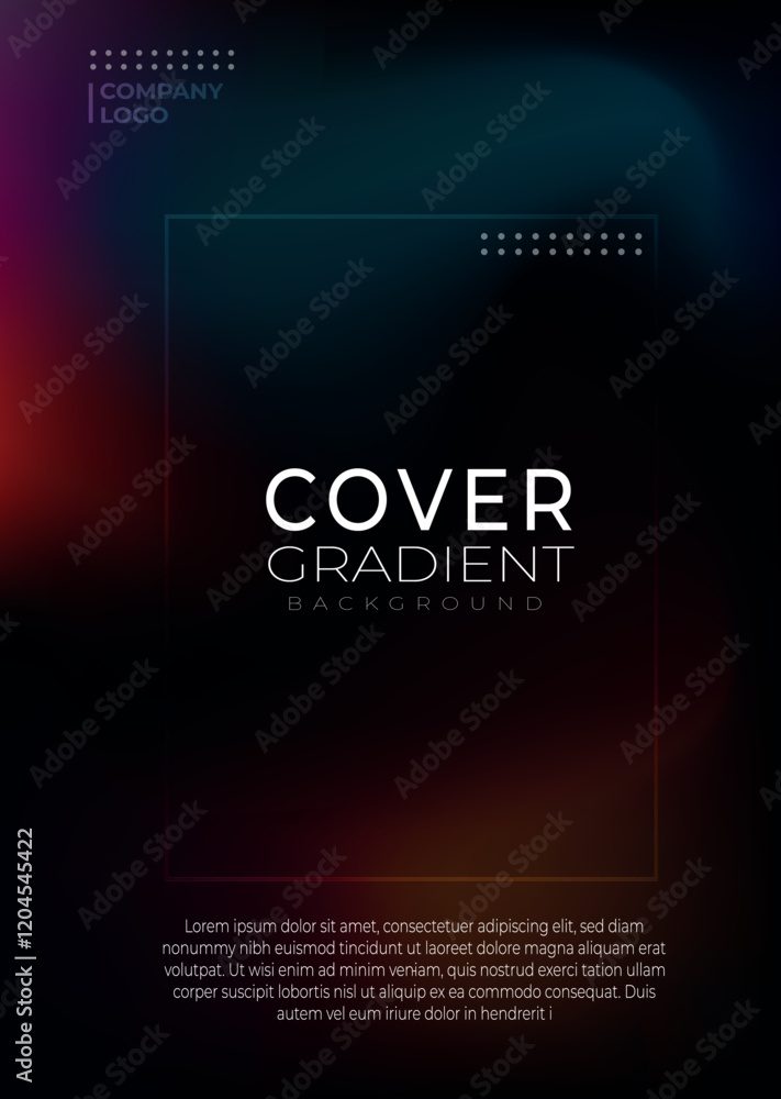 Fototapeta premium Vibrant abstract gradient background with a professional modern layout, featuring smooth color transitions in red, orange, and blue hues, ideal for branding, presentations, and design projects.