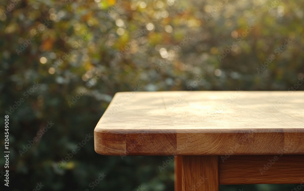 Rustic Wooden Tabletop Outdoors Nature Background Rustic Wooden Tabletop Outdoors Nature Background