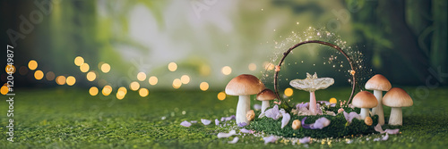 Wallpaper Mural Enchanted Forest Fairy Mushrooms Magic Fantasy Nature Scene Torontodigital.ca