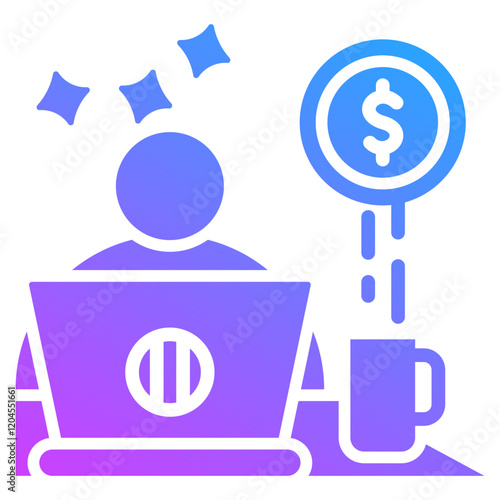Financial Production Partners Glyph Gradient Icon