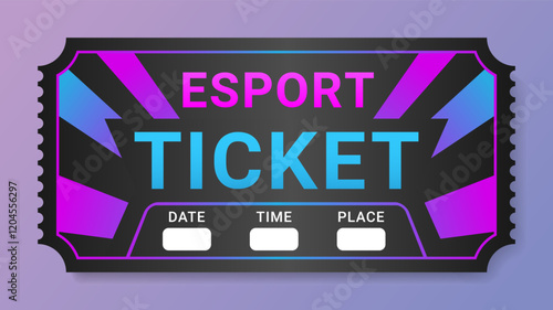 Esport tournament ticket or coupon for video game championship