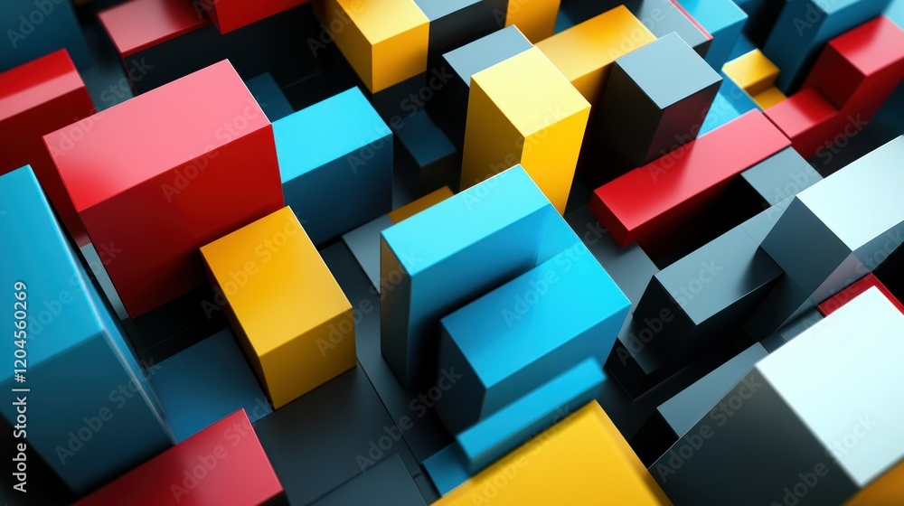 Obraz premium Abstract 3D colorful blocks background.