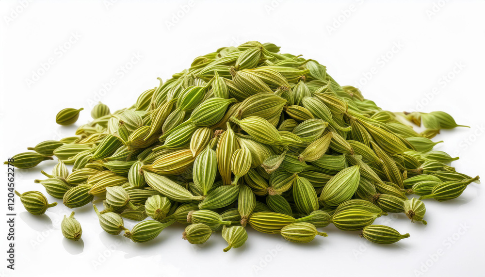 green fennel seeds isolated on white background green fennel seeds isolated on white background