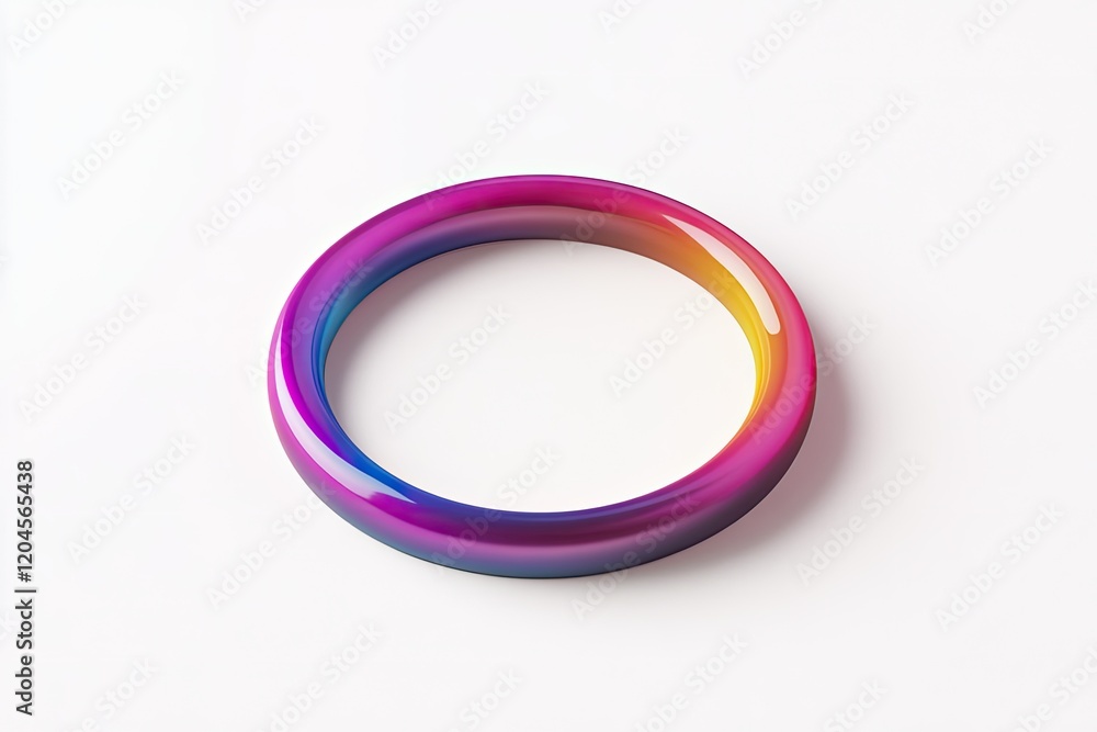 Colorful abstract ring on a white background, showcasing a smooth gradient design, ideal for digital art Colorful abstract ring on a white background, showcasing a smooth gradient design, ideal for digital art