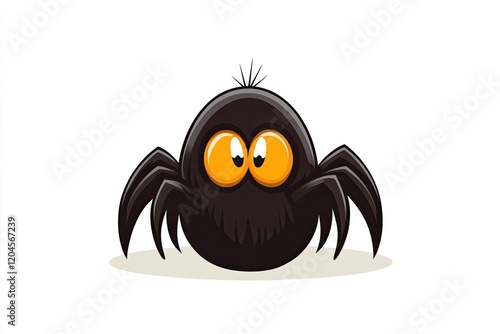 Cartoon spider character with large eyes and playful expression on a white background photo