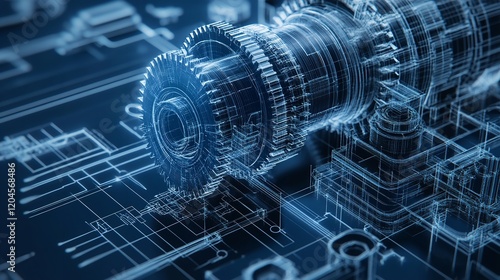 Blueprints Engineer Technician Design Drawing Mechanical Gear


 photo