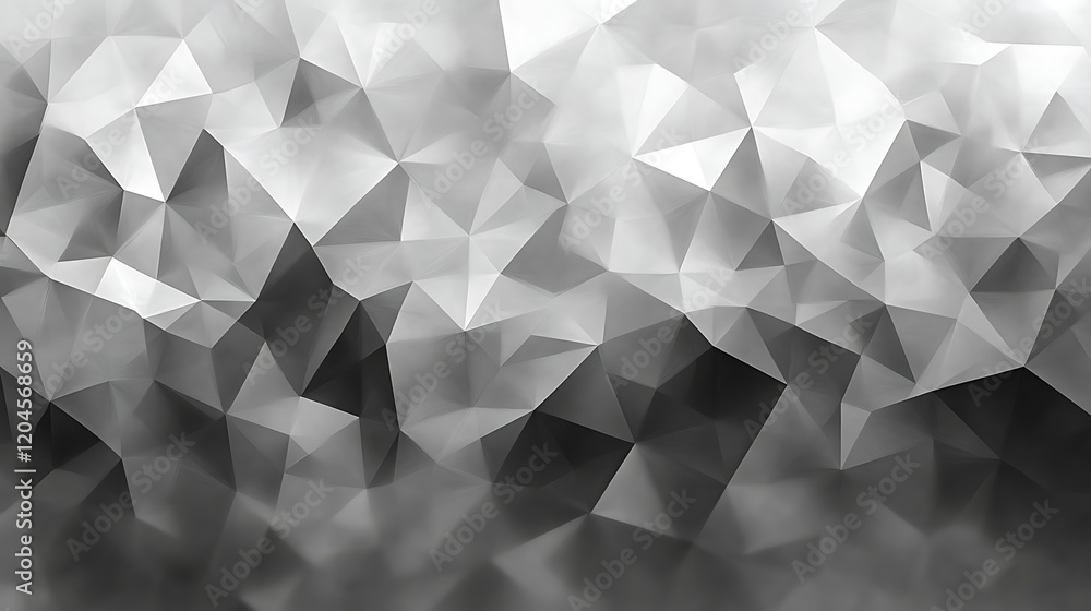 Obraz premium Abstract grayscale low poly geometric background