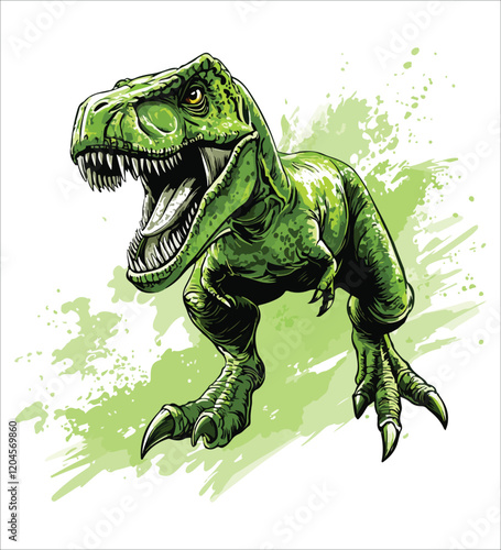 Dinosaur illustration with solid color
