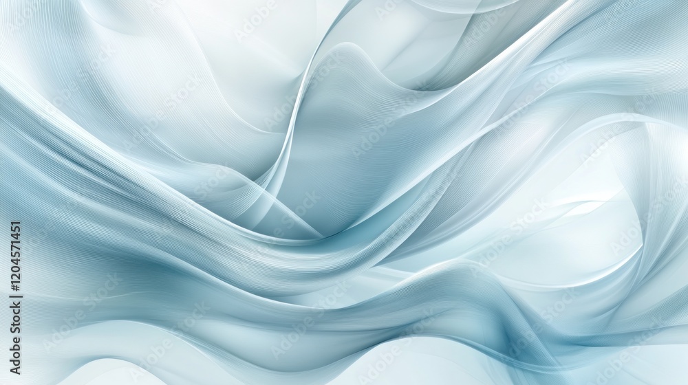 Fototapeta premium Abstract light blue and white flowing wave background.